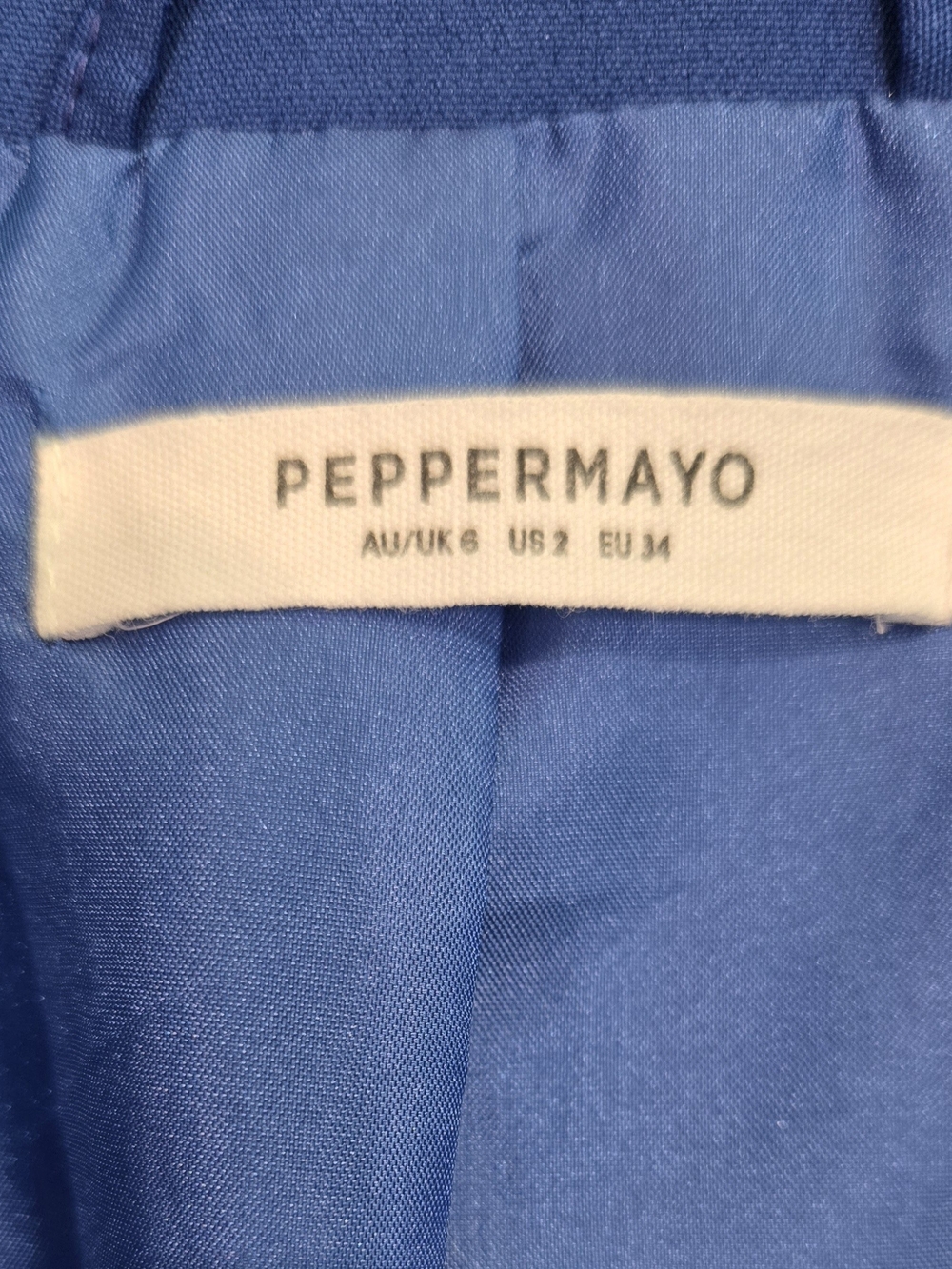 Peppermayo Cropped Cobalt Blue Blazer Jacket - Picture 3 of 3